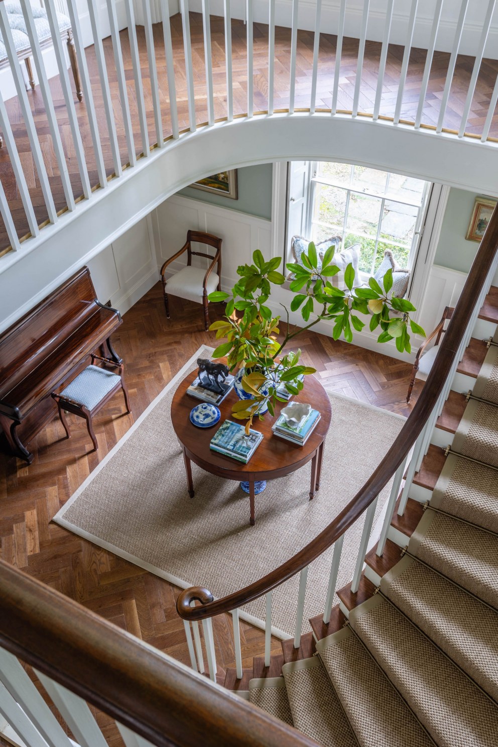 Manor House | Stairs and entrance viewed from above | Interior Designers